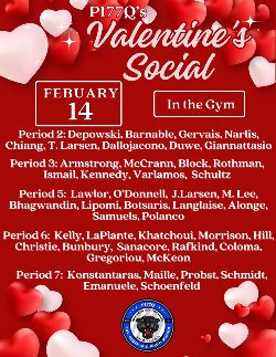 Valentine\'s Social Schedule